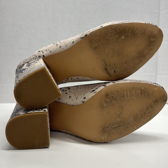 Steve Madden Rookie Bootie High Heeled Ankle Boots Natural Vegan Snake Print 9 - Picture 9 of 11